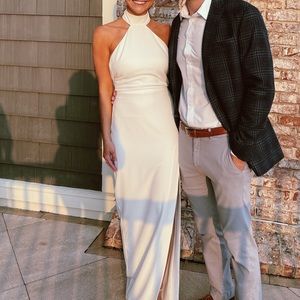 White NBD halter dress